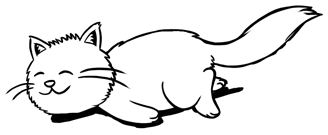 Fluffy Kitty mascot napping