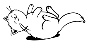 Fluffy Kitty mascot lounging