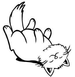 Fluffy Kitty mascot relaxing